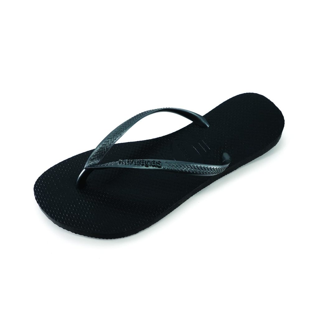 HAVAIANAS WOMEN'S SLIM FLIP FLOPS SANDALS - BLACK, 9/10